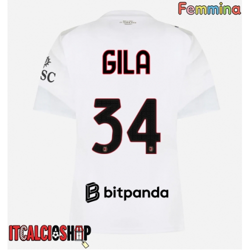 AC Milan Mario Gila #34 Seconda Maglia Femmina 2026-27 Manica Corta